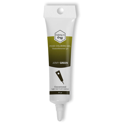 Army Green - tube gel kleurstof - 30 gram - Caking it Easy
