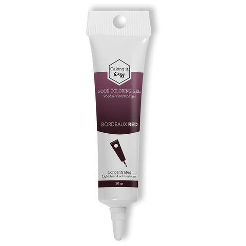 Bordeaux Rood / Bordeaux Red - tube gel kleurstof - 30 gram - Caking it Easy