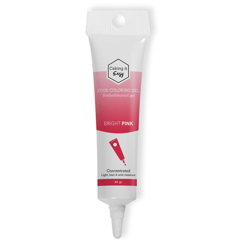 Fel Roze / Bright Pink - tube gel kleurstof - 30 gram - Caking it Easy