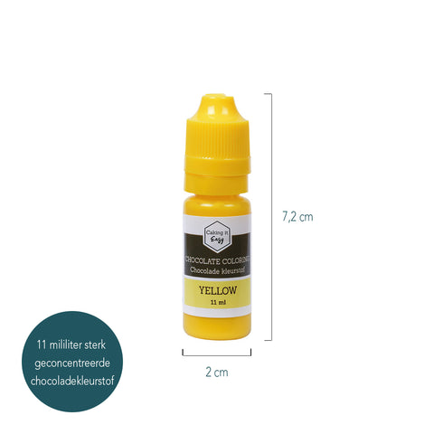 Chocolade kleurstof Geel 11 ml - Caking it Easy