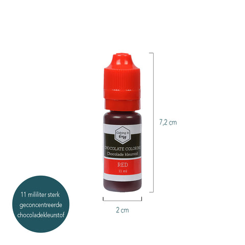 Chocolade kleurstof Rood 11 ml - Caking it Easy