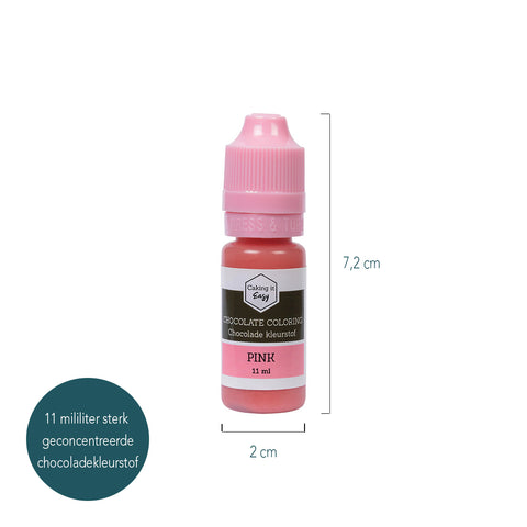 Chocolade kleurstof Roze 11 ml - Caking it Easy