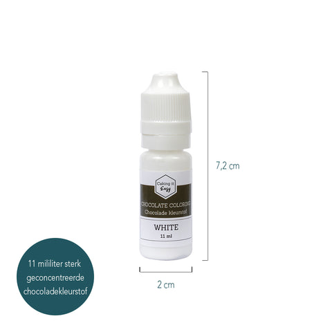 Chocolade kleurstof Wit 11 ml - Caking it Easy