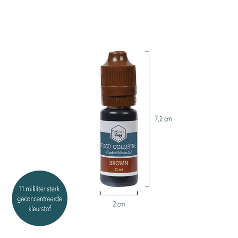 Voedingskleurstof Bruin 11 ml - Caking it Easy