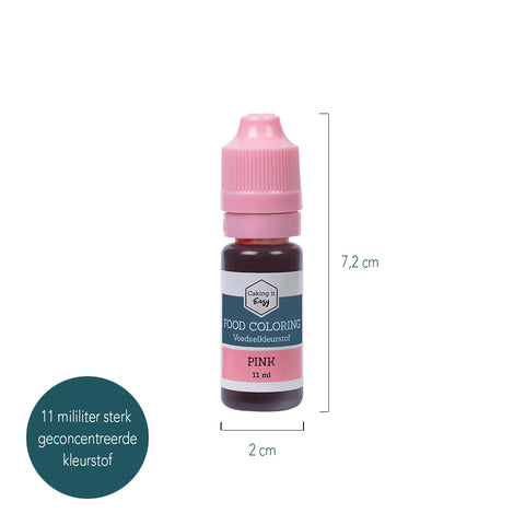 Voedingskleurstof Roze 11 ml - Caking it Easy