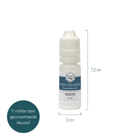 Voedingskleurstof Wit 11 ml - Caking it Easy