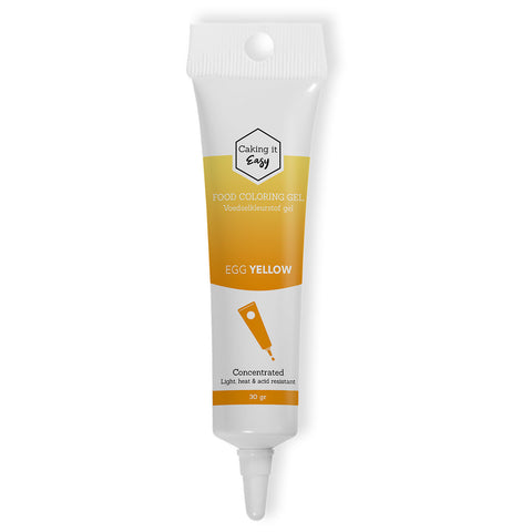 Eigeel kleur / Egg Yellow - tube gel kleurstof - 30 gram - Caking it Easy