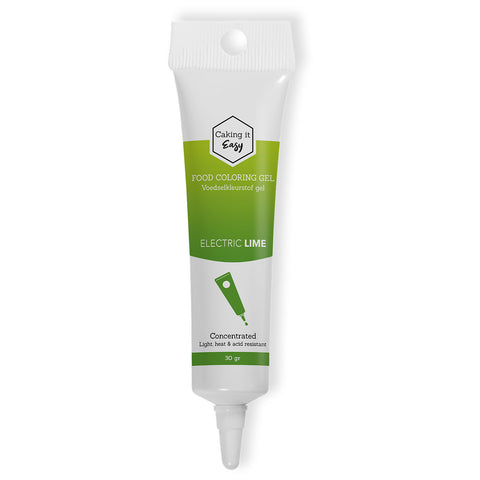 Limoen Groen / Electric Lime - tube gel kleurstof - 30 gram - Caking it Easy