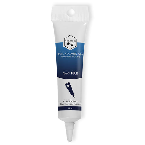 Marine Blauw / Navy Blue - tube gel kleurstof - 30 gram - Caking it Easy