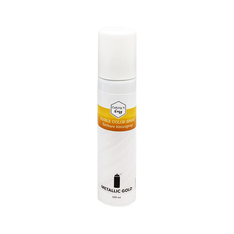 Eetbare kleurspray metallic (glitter) goud – spuitbus met 100 ml