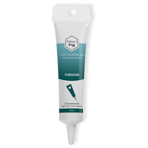 Turquoise - tube gel kleurstof - 30 gram - Caking it Easy