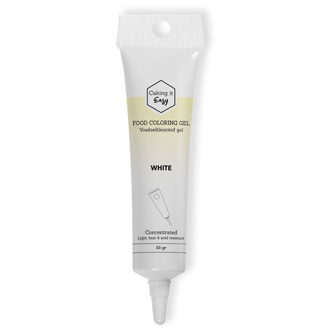Wit / White - tube gel kleurstof - 30 gram - Caking it Easy